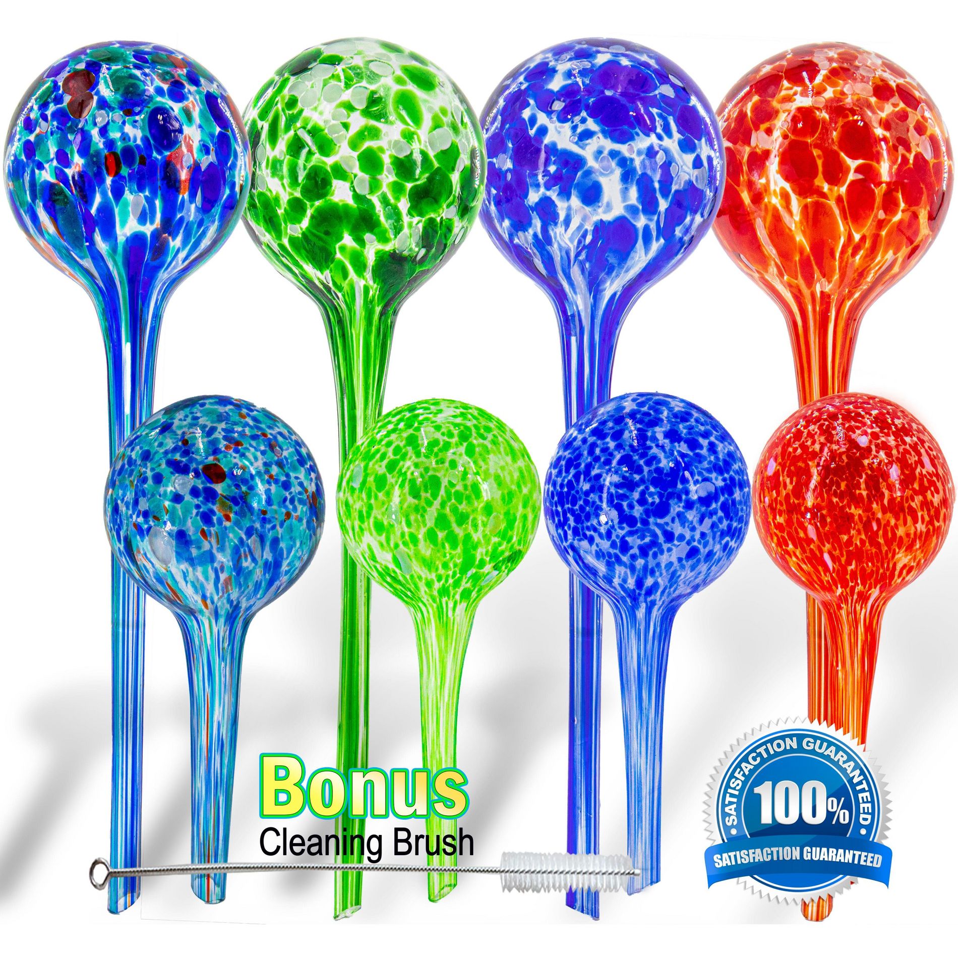 5 Star Super Deals Plant Watering Globes - Automatic Watering Bulbs - 4pc Large & 4pc Small