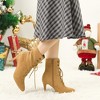 Allegra K Women's Pointy Toe Zip Lace Up Stiletto Heel Ankle Boots - 2 of 4