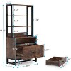 Tribesigns 2 Drawers Vertical File Cabinet, Filing Cabinet Printer Stand with Open Storage Shelves - 2 of 4