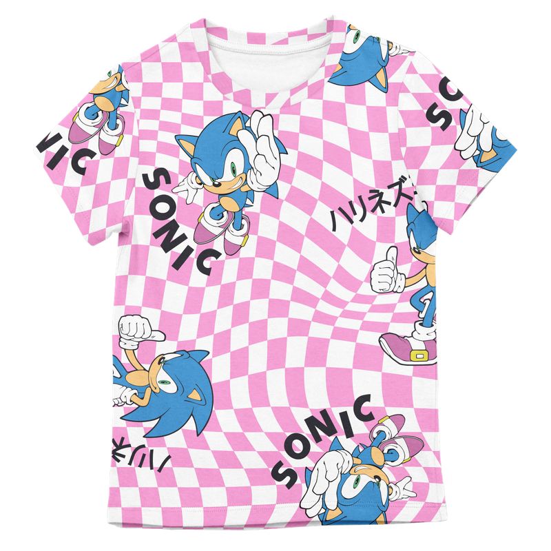 Sonic The Hedgehog Sonic Checkers 4-Pack Youth Girls Tees, 2 of 6
