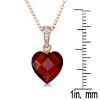 Guili Sterling Silver Rose Plated Green CZ Heart-shape Necklace in White, Green, Red, or Blue, Sweet & Romantic for a Fresh, Vibrant Look. - 3 of 3
