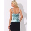 INSPIRE CHIC Women's Velvet V-Neck Ruched Front Party Clubwear Spaghetti Straps Tank Top - 3 of 4
