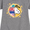 Girls' - Peanuts - Snoopy Airbrush Peek Graphic Short Sleeve Fleece Dress - 2 of 4