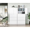 Mlezan 3-Drawer File Cabinet:White Metal Storage with Adjustable Shelves and Lock.Fits Legal/Letter/A4/F4 Files,Ideal for Home or Office Organization. - 3 of 4