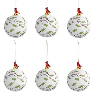 Sullivans Set of 6 Holly Ornament Kit 5.25"H Green and White - 1 of 1