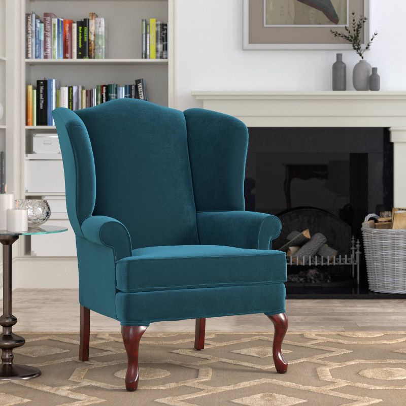 Comfort Pointe Elizabeth Wingback Accent Chair Ocean, 3 of 9
