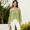 Anna-Kaci Women's Semi Sheer Boho Off The Shoulder Layering Top for Casual Looks - 4 of 4