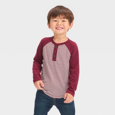 Toddler Boys' Long Sleeve T-Shirt - Cat & Jack™ Burgundy 5T