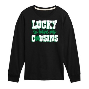 Boys' - Instant Message - St. Patrick's Day Lucky to Have My Cousins Long Sleeve Graphic T-Shirt - 1 of 4