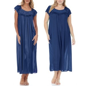 Ezi Satin Silk Nightgown For Women - Soft & Breathable Womens Sleepwear- Short Sleeves Womens Sleepwear - 1 of 4