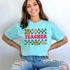 Simply Sage Market Women's Retro Teacher Checkered Short Sleeve Garment Dyed Tee - 2 of 2