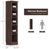 JAHRSTIM Halston Narrow Bookcase, Adjustable Storage Open Display Shelving Unit for Home and Office Space, 15.75”L x 13.78”W x 72.8”H, Dark Cherry - 3 of 4