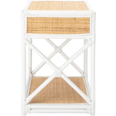 Bali Breeze White Mahogany Nightstand with Shelf and Drawer