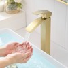 ChicFurnit Bathroom Sink Faucet Single Hole Modern Design with Single Handle for Stylish Vanities, Gold, 16.7"*9.1"*3.3" - 2 of 4