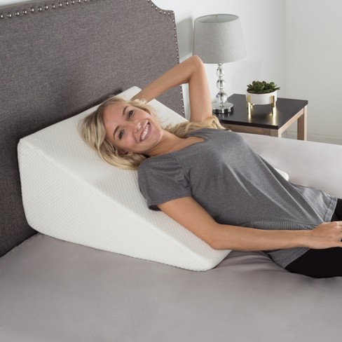Hastings Home Extra high Memory Foam Wedge Pillow With Removable Bamboo Cover Ivory Target