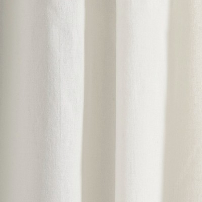 Neutral Linen Embroidery Border Cotton Blend Window Curtain Panel 52"W x 84"L