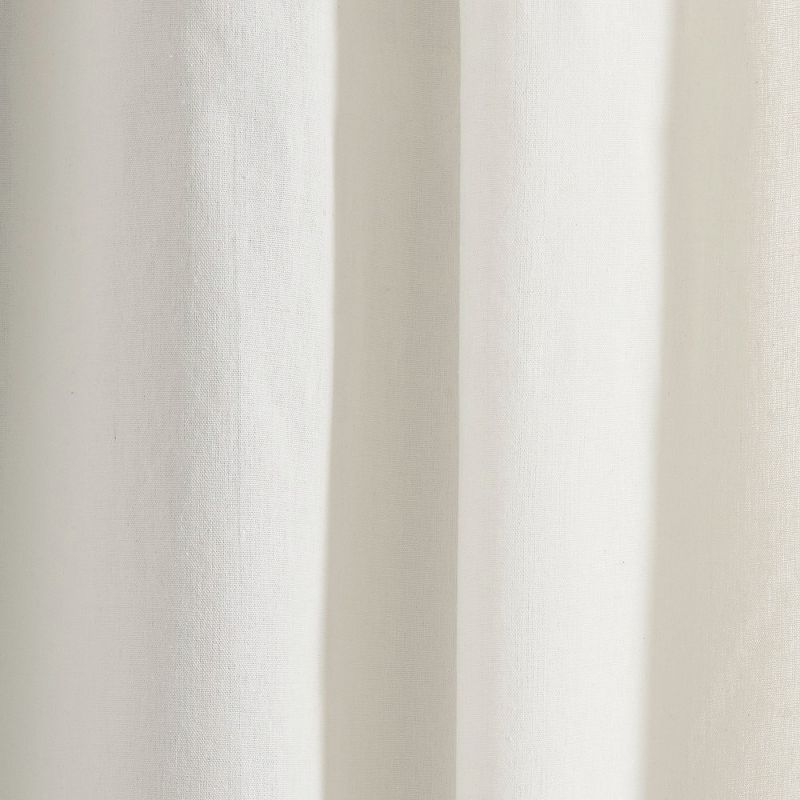 Luxury Modern Flower Linen Like Embroidery Border Window Curtain Panel OffWhite/Neutral Single 52X84, 4 of 7