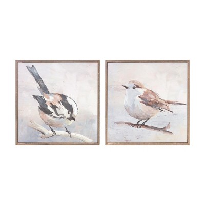 Melrose Framed Bird Canvas Art (Set of 2)
