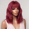 Jessie's Wig 16 Inch Short Looks Ocean Wave Wig Synthetic Wig Burgundy Color 1Pc/Pack - 2 of 4