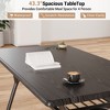 Dining Table Set for 4, Kitchen Table 5 Piece Set with 4 Lamb's Velvet Upholstered Chairs with Storage Shelves At The Bottom for Small Kitchens - 3 of 4