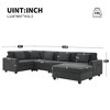 NicBex Modern 128" Chenille Sectional Sofa Modular U Shape Sofa Couch with Ottoman and Cup Holders for Living Room Apartment - 2 of 4