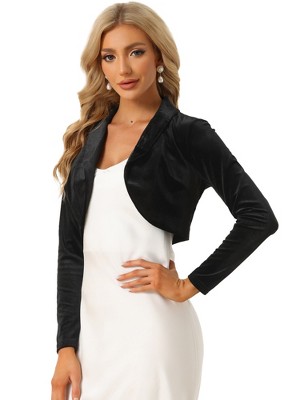 Boléro Femme En Tissu Maillé Transparent - Manches Longues, Devant Ouvert - Pour Soirée, Mariage, Cocktail