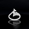 Slickblue Women’s Fashion Dolphin Ring, Tension Set, Round Cut Cubic Zirconia, Silvertone Matte Finish, Sizes 5-10 - 2 of 2