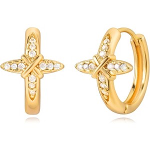 Dremmy Studios CZ Huggie Hoop Earrings | 14K Gold Plated, Chunky & Minimalist Gift - 1 of 4