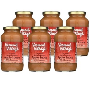 Vermont Village Organic Unsweetened Applesauce With Cinnamon - Case of 6/24 oz - 1 of 4