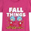 Girls' - Dr. Seuss - Fall Things Thing 1 and Thing 2 Fitted Short Sleeve Graphic T-Shirt - 2 of 4