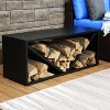 Sunnydaze Indoor/Outdoor Steel Triple Triangle Fire Pit or Fireplace Firewood Log Rack Storage Holder - 41" - Black - 4 of 4