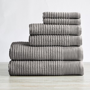 Cotton Absorbent Textured Towel Set - Great Bay Home - 1 of 4
