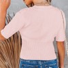 Clearlove Womens Short Sleeve Sweaters Summer Tops Crew Neck Lightweight Knit Sweaters - 3 of 4