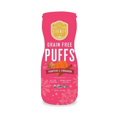 Image of Serenity Kids Pumpkin & Cinnamon Grain Free Puffs Baby Snack - 1.5oz