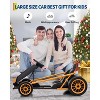 24V Go Kart for Kids 8-12 Years, 300W*2 Extra Powerful Motors, 8.1MPH High Speed Drifting with Music,Max Load 175Lbs Outdoor Ride On Toy for Teens - 3 of 4