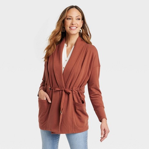 Women's Drape Front Jacket - Knox Rose™ Fiery Brown Xs : Target