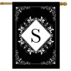 Briarwood Lane Double Sided House Flag 40x28 For Outdoor Black and White Monogram S House Flag - 2 of 4