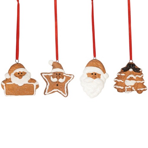 Northlight Set Of 4 Santa Claus Gingerbread Christmas Ornaments
