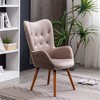 XINGHANZHENXUAN Contemporary Silky Velvet Tufted Button Back Accent Chair, Solid Wood Frame for Living Room, Bedroom - 4 of 4