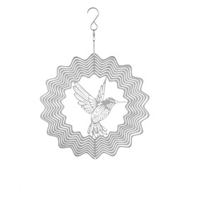 Ganz 8" Silver Tone Hummingbird Steel Wind Spinner - 1 of 1