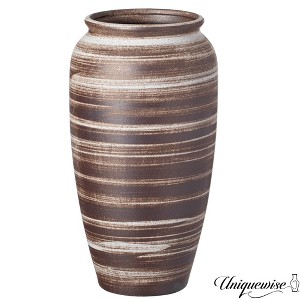 Uniquewise Farmhouse Ceramic Vase Rustic Vintage Decorative Pottery for Living Room Dining or Bedside Table Shelves - 1 of 4