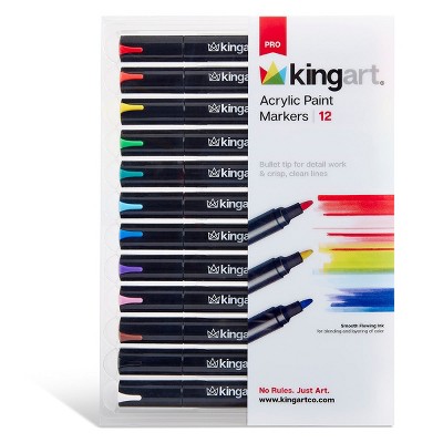 KINGART PRO Acrylic Paint Markers 12 Colors