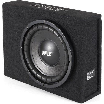 Pyle 12" Active Slim Bass Subwoofer Box, 600W Max Power, Class-D Amplifier, PSABASS12
