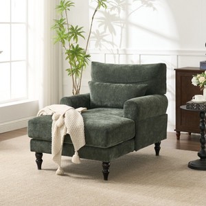 Hrinhom 34.7"W Modern Chaise Lounge,Upholstered Indoor Leisure Sofa Recliner, Chair Sleeper - 1 of 4