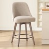 Bekrvio 26" Counter Height Swivel Bar Stools Set of 1/2/3/4–Mid-Century Barstools with Backs, Linen Upholstered & Wood Legs, for Kitchen Island - 2 of 4