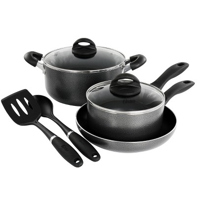 Oster Ashford 10 Piece Aluminum Nonstick Cookware Set in Black