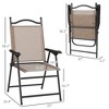 4 Piece Folding Patio Camping Chair Set, Sports Chairs for Adults with Armrests, Mesh Fabric Seat for Lawn - 3 of 4