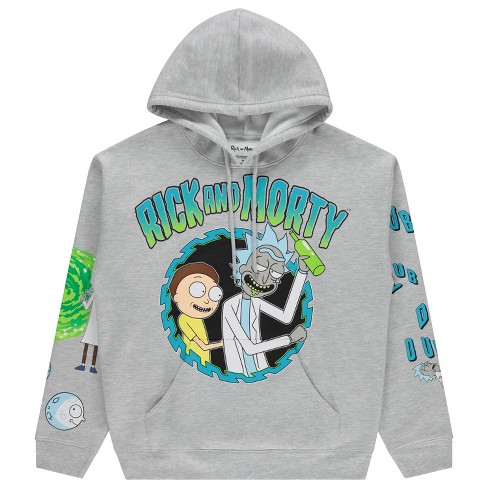 Mens Rick And Morty Hoodie Rick And Morty Mens Multi Print Sweatshirt Rick Morty Summer Squanchy Classic Hoodie heather Grey X large Target
