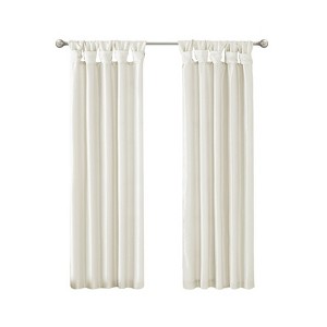 DSVIMOY Curtain Panels, Twist Tab Lined Window Curtain Panel for Living Room, Bedroom, White, 95"*50"*0.13" - 1 of 4