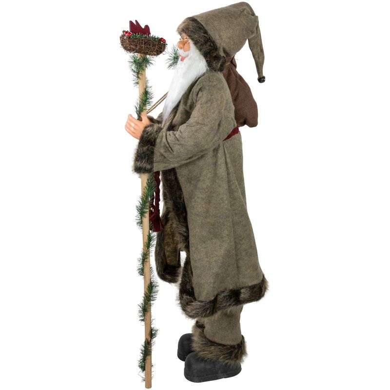 Northlight 48" Olive Green Santa Claus with Gift Bag Standing Christmas Figure, 3 of 7